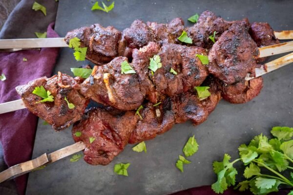beef liver shish with spices
